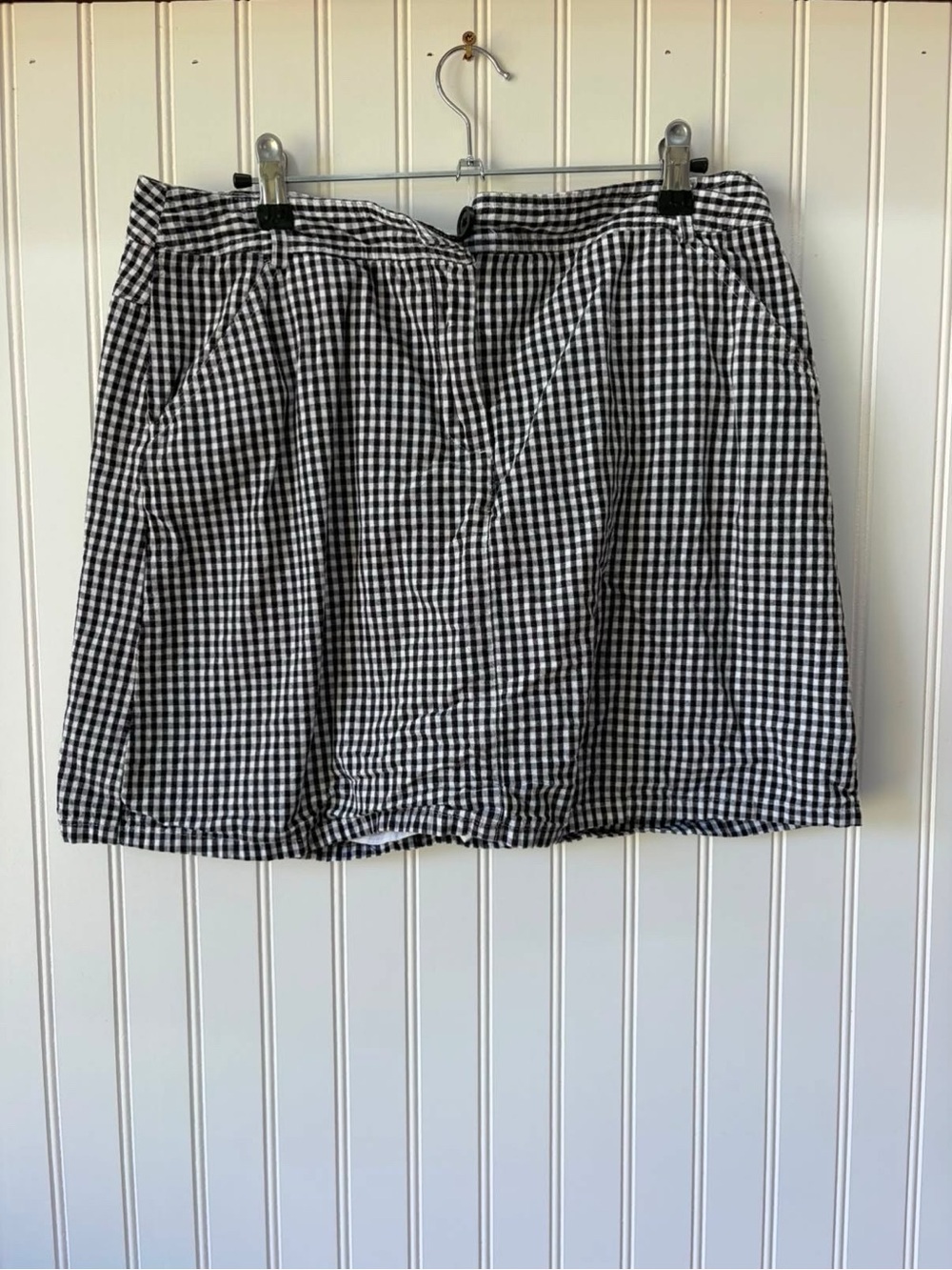 White Stag Black and White Gingham A-Line Skort